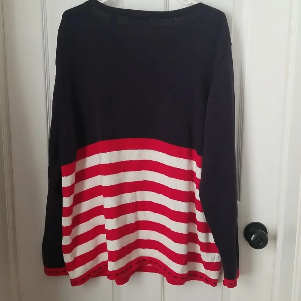 Karen Scott Patriotic Sweater 2X